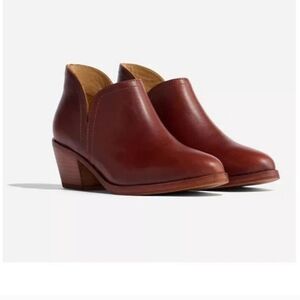 NISOLO Women's Brown Auburn Leather Ankle Boots (NWT) Size 10